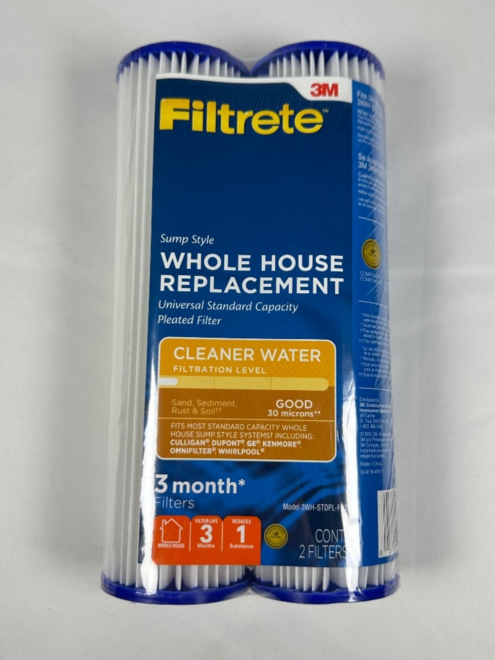 Filtrate Sump Style Whole House Replacement Water Filter 3WH-STDPL-F02, 2-Pack